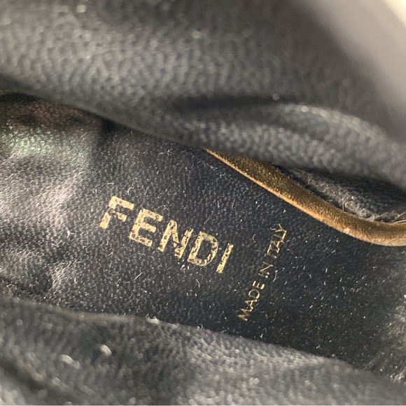 Fendi Women's Ankle Black Zip Leather Heeled Boots Size 36 - Picture 15 of 15